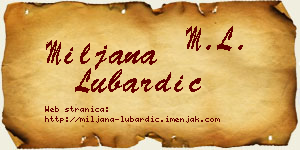 Miljana Lubardić vizit kartica